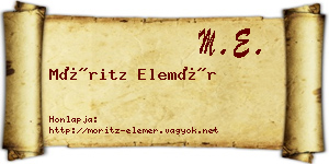 Móritz Elemér névjegykártya