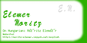 elemer moritz business card